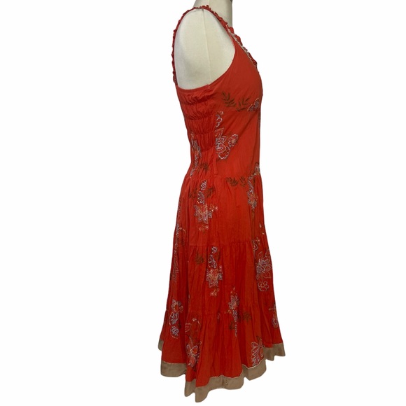 Handmade Embroidered Indian Boho Gypsy Style Dress Romantic Feminine Floral - Picture 4 of 12